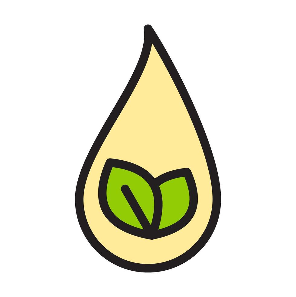 Icon flat droplet water and leaf ecology, nature go green and save earth. Editable file vector
