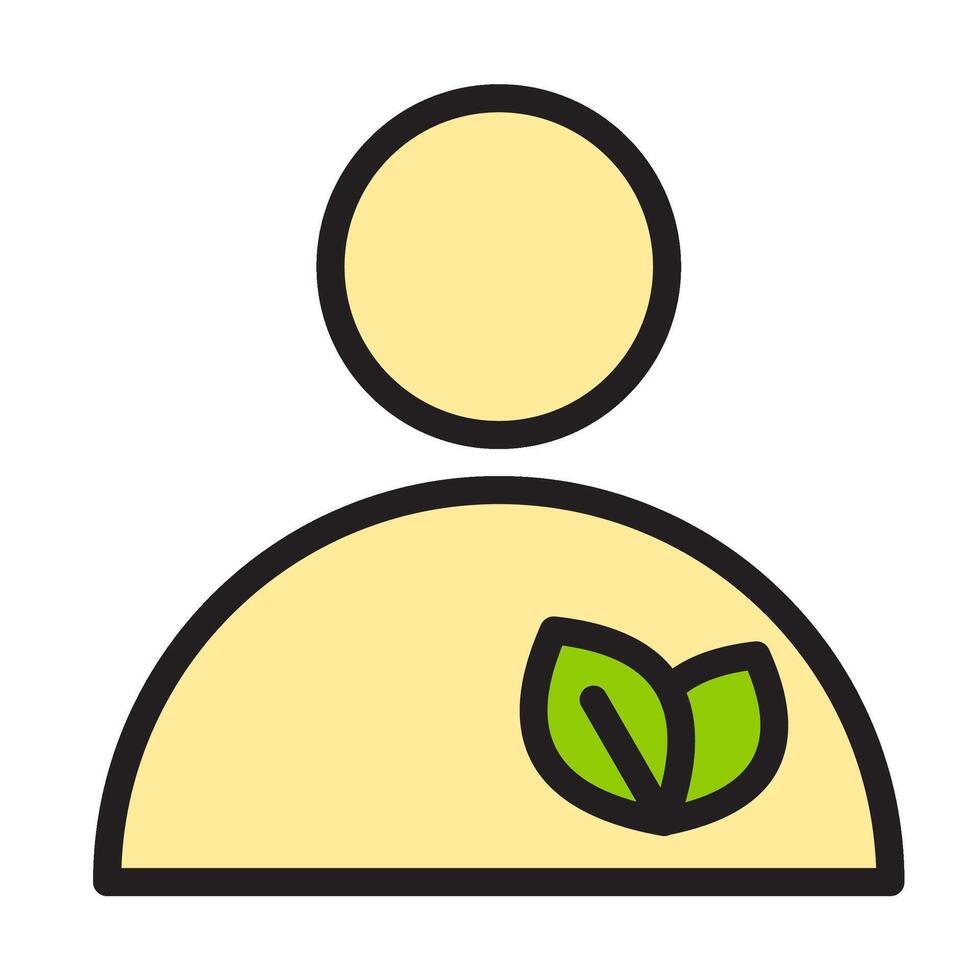 Icon flat user or person ecology community, nature go green and save earth. Editable file vector