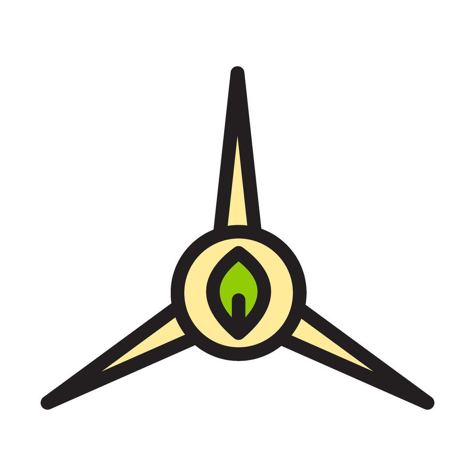 Icon flat turbine wind power ecology energy, nature go green and save earth. Editable file vector