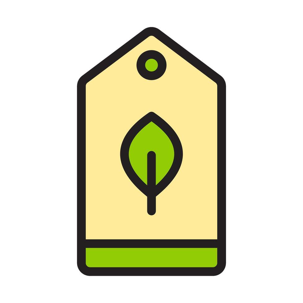 Icon flat shopping tag with leaf ecology, nature go green and save earth. Editable file vector