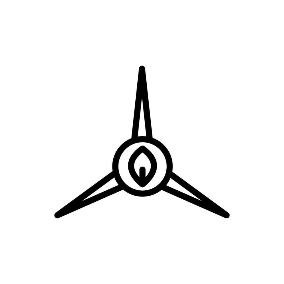 Icon line turbine wind power ecology energy, nature go green and save earth. Editable file vector