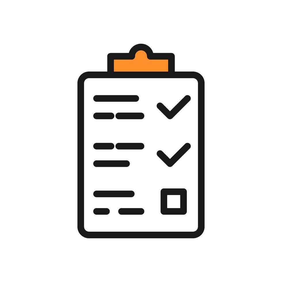 Flat icon check list, school equipment, back to school concept. Editable file vector