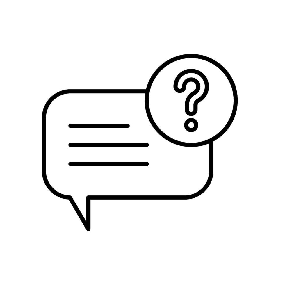 icon line bubble and text chat with question symbol. Editable file vector