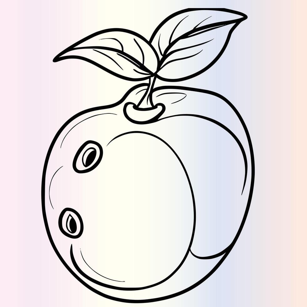 Fruits Coloring Pages for Kids vector