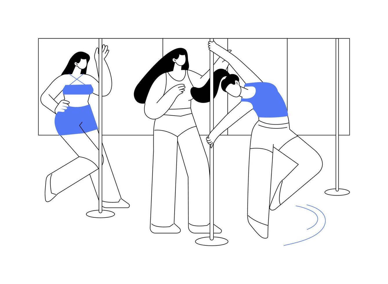 Pole dance instructor isolated cartoon illustrations. vector