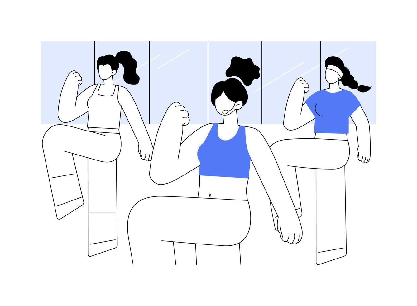 Fitness instructor isolated cartoon illustrations. vector