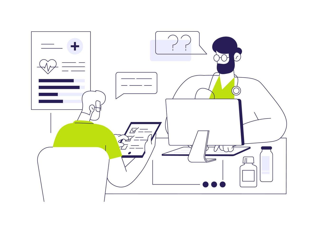 Healthcare data collection abstract concept illustration. vector