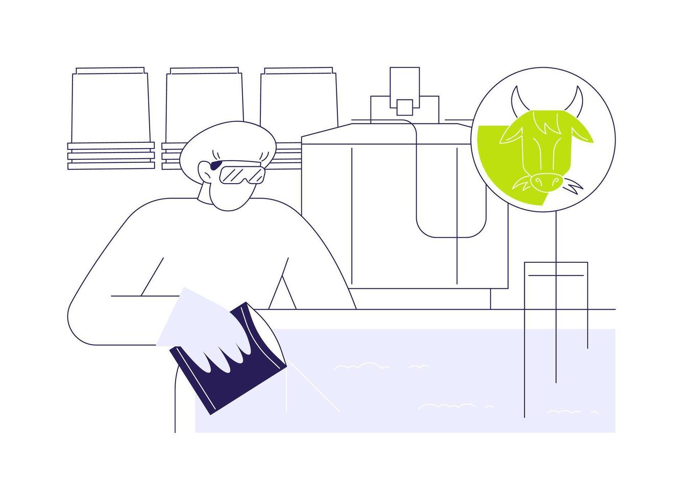 Milk inoculation abstract concept illustration. vector