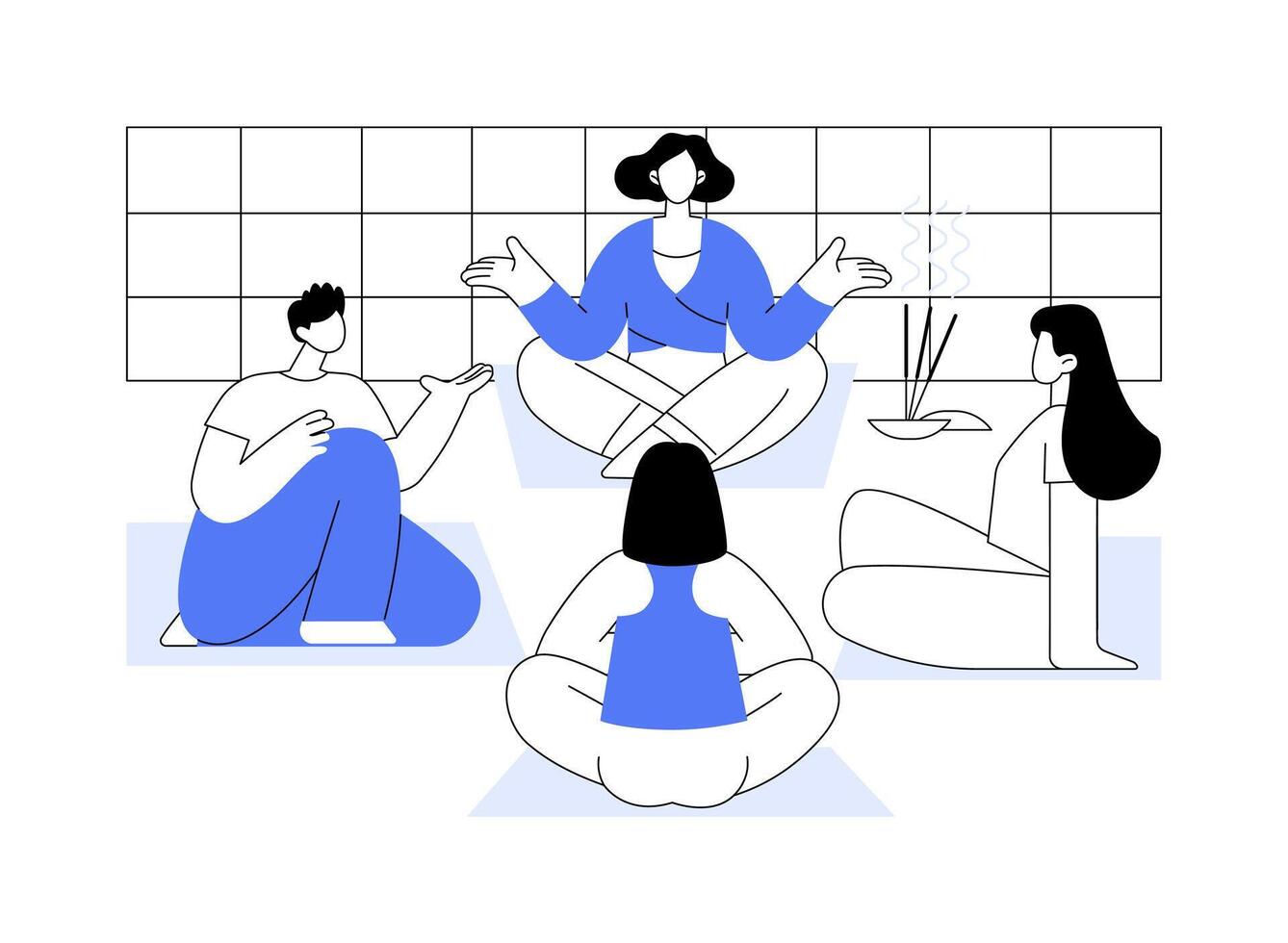 Mindful conversation isolated cartoon illustrations. vector