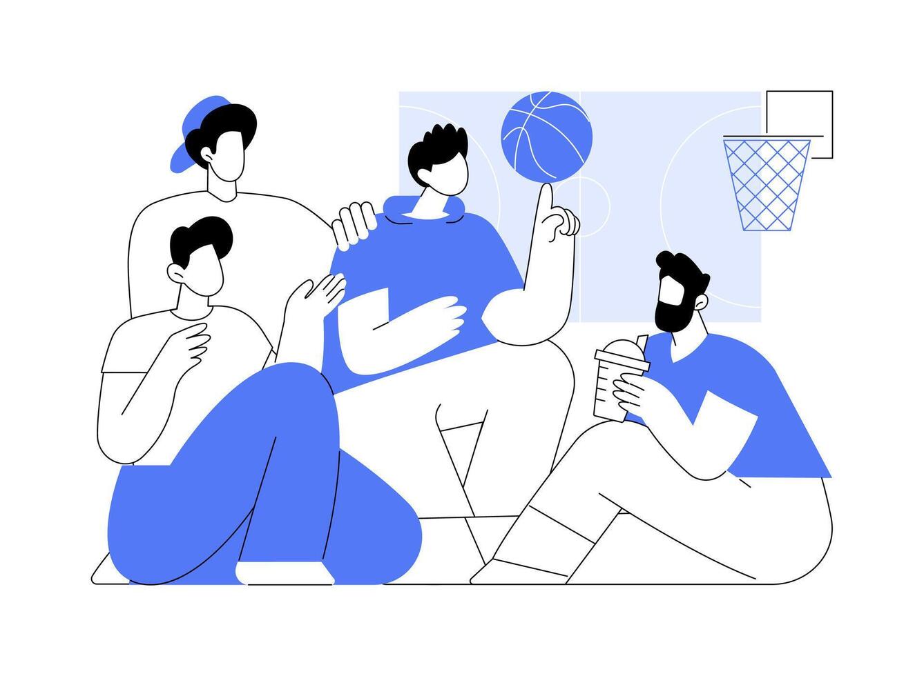 Basketball isolated cartoon illustrations. vector