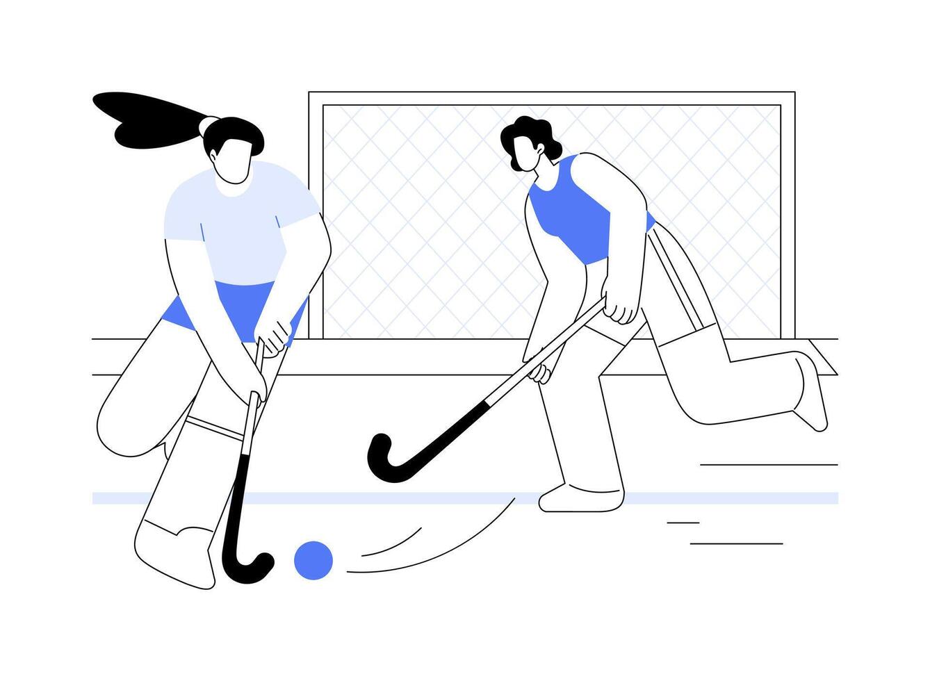 Field hockey isolated cartoon illustrations. vector