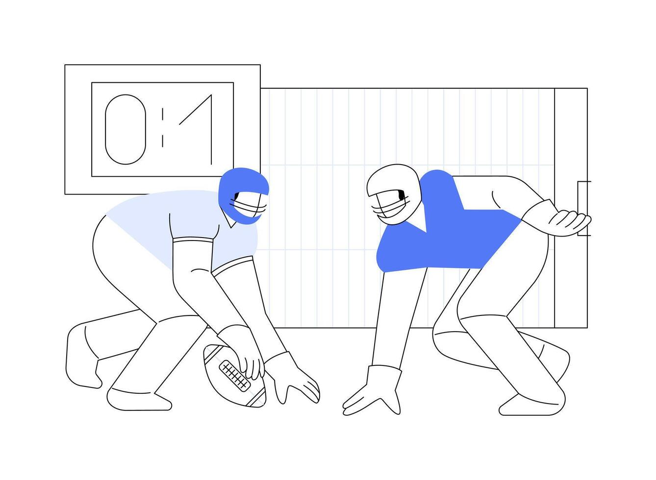 Football isolated cartoon illustrations. vector