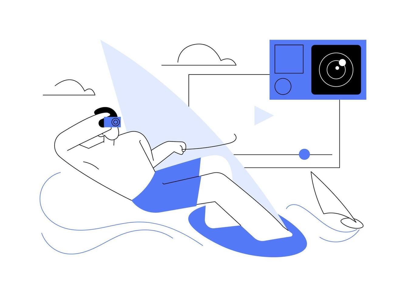Action camera filming isolated cartoon illustrations. vector