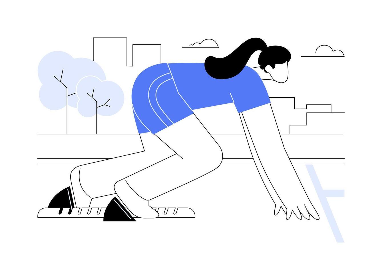 Track and Field isolated cartoon illustrations. vector