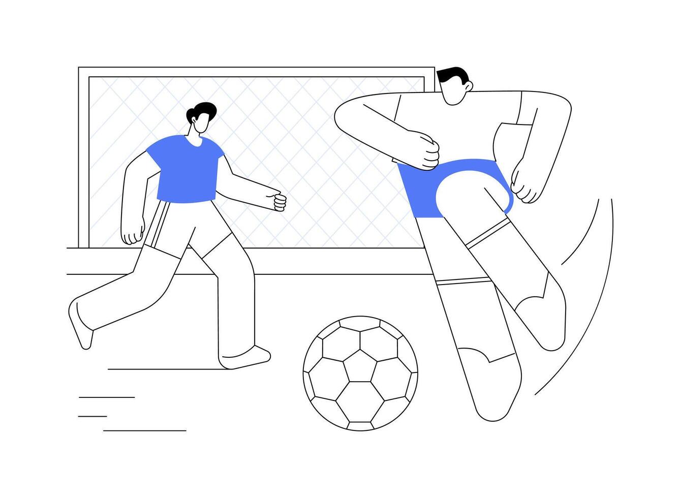 Soccer isolated cartoon illustrations. vector
