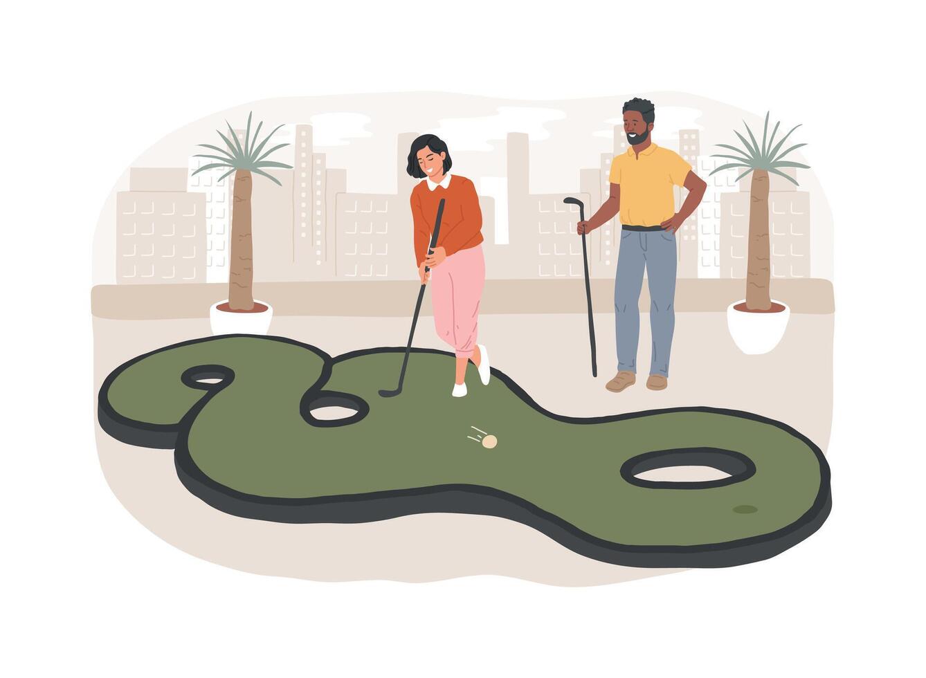 Outdoor recreation area isolated cartoon illustrations. vector