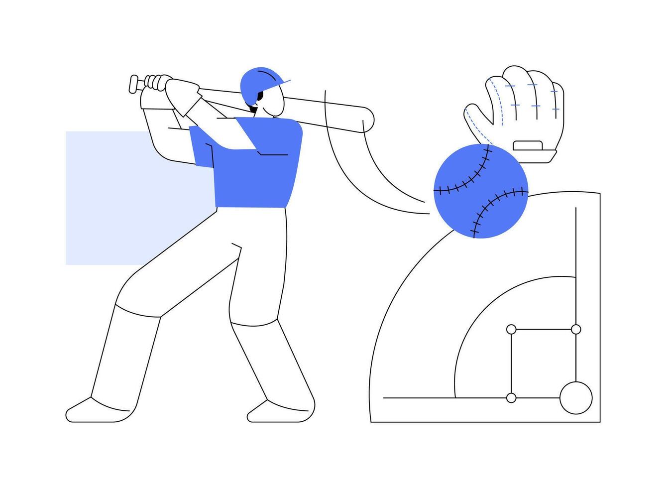 Baseball isolated cartoon illustrations. vector