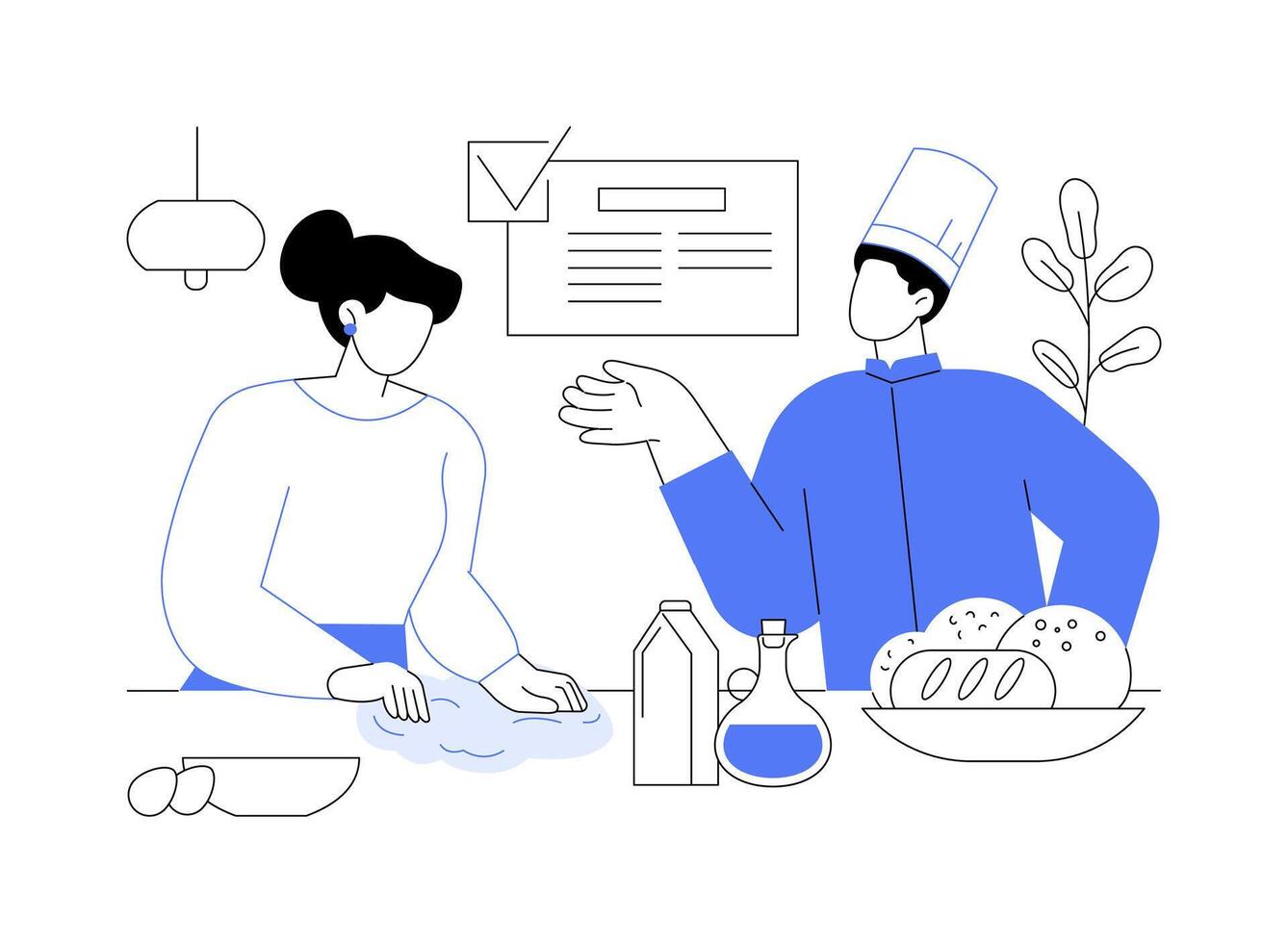 Bread making isolated cartoon illustrations. vector