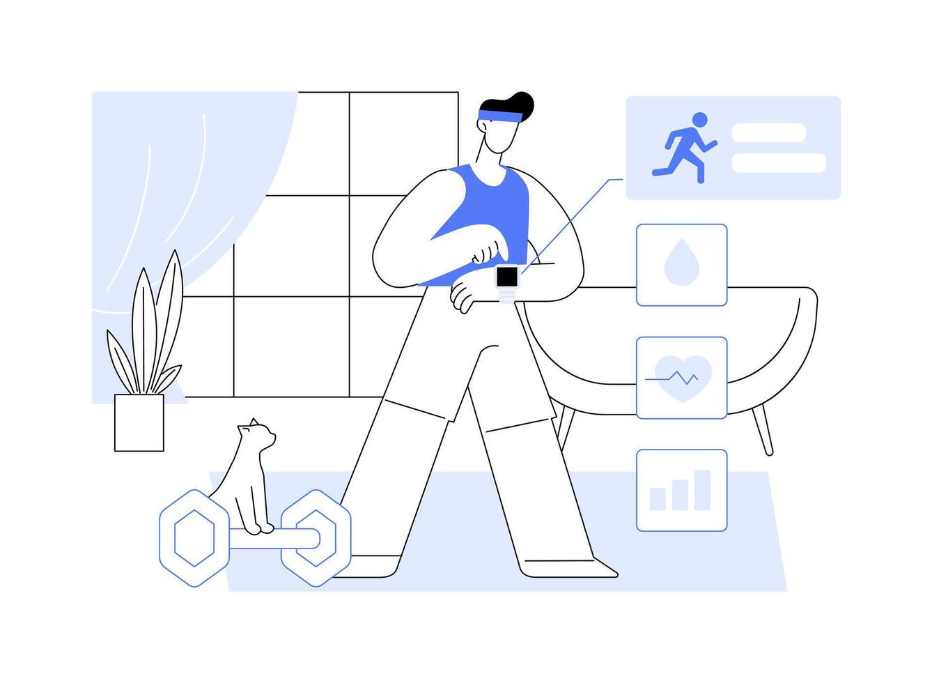 Fitness tracker isolated cartoon illustrations. vector