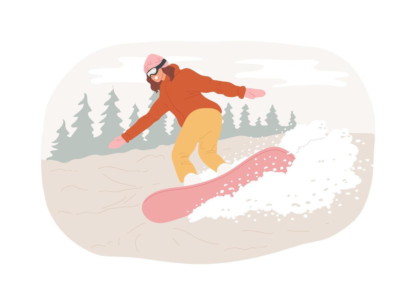 On the slope isolated cartoon illustrations. vector