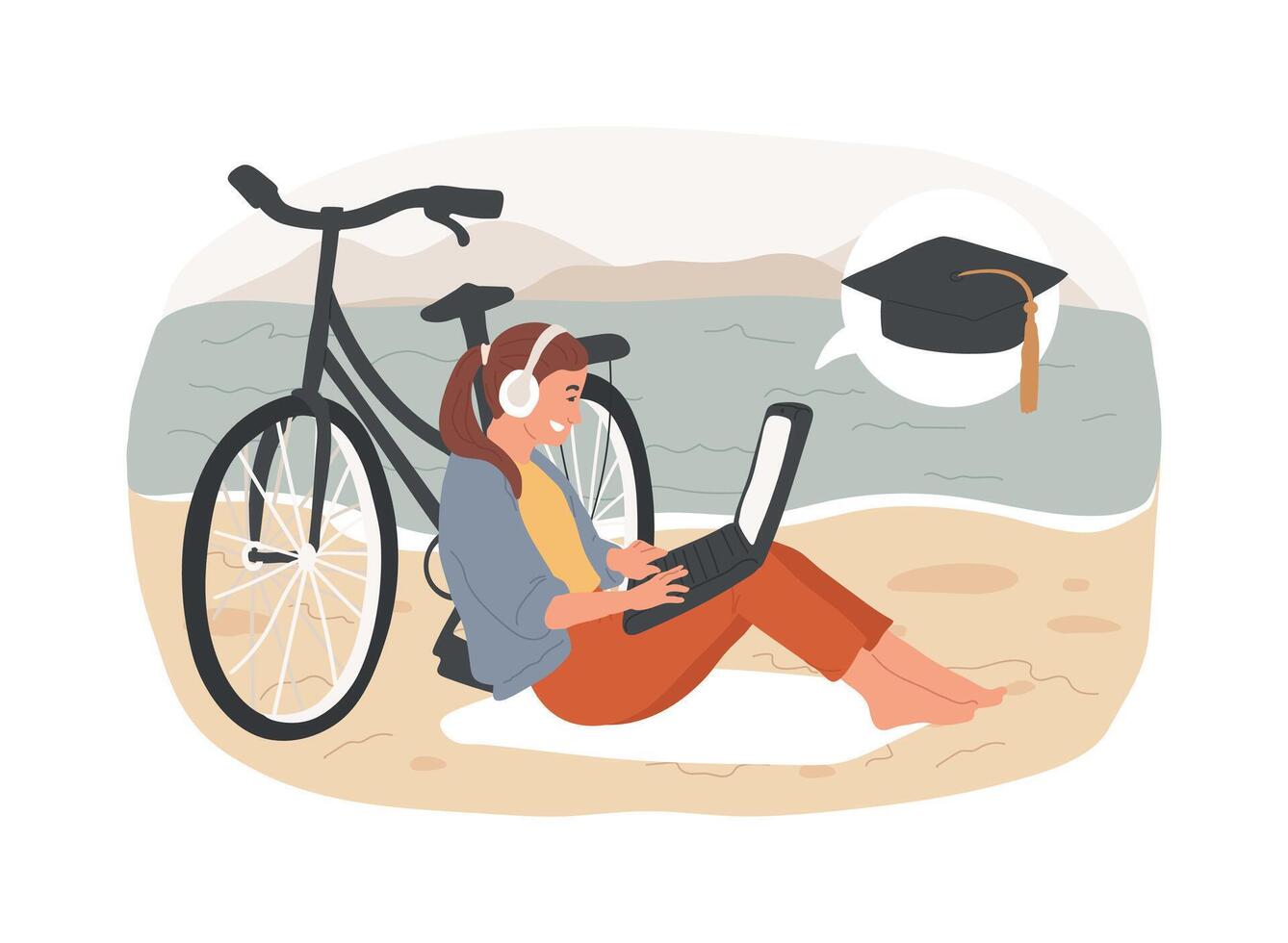 Study everywhere isolated cartoon illustrations. vector