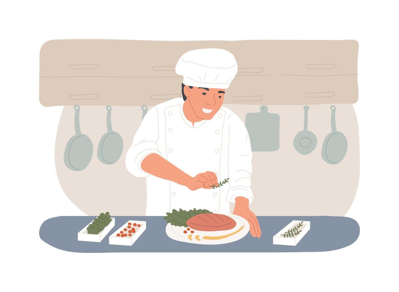 Food decoration isolated cartoon illustrations. vector