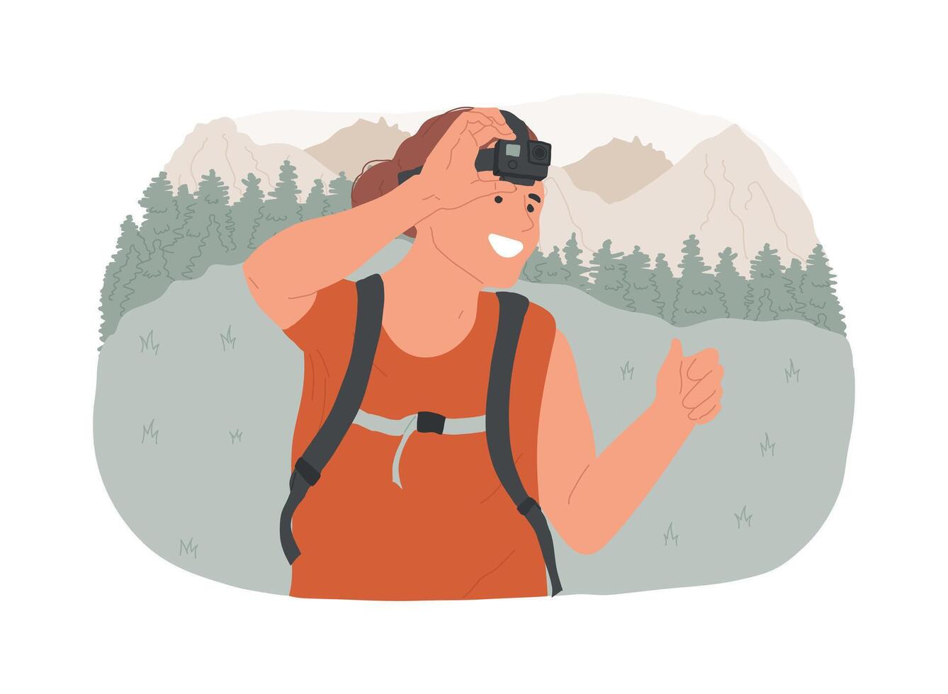 Action camera filming isolated cartoon illustrations. vector