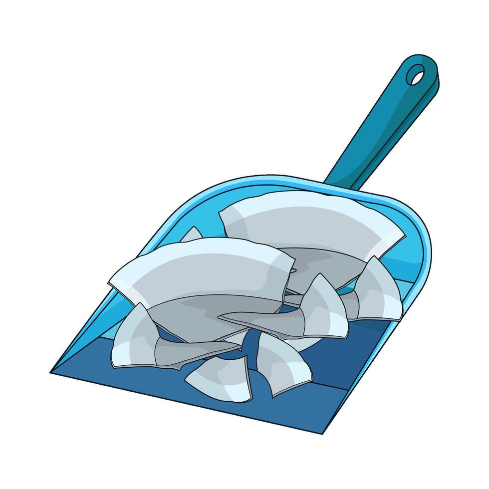 Dustpan Filled with Broken Plate vector