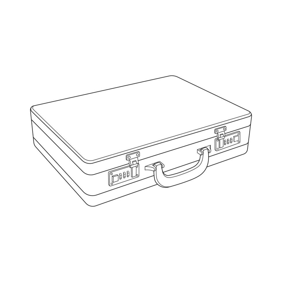 Hand drawn kids drawing illustration briefcase flat cartoon isolated vector