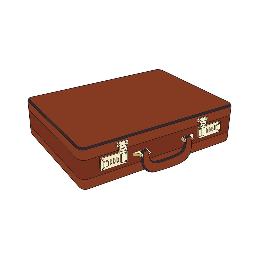 kids drawing illustration briefcase flat cartoon isolated vector