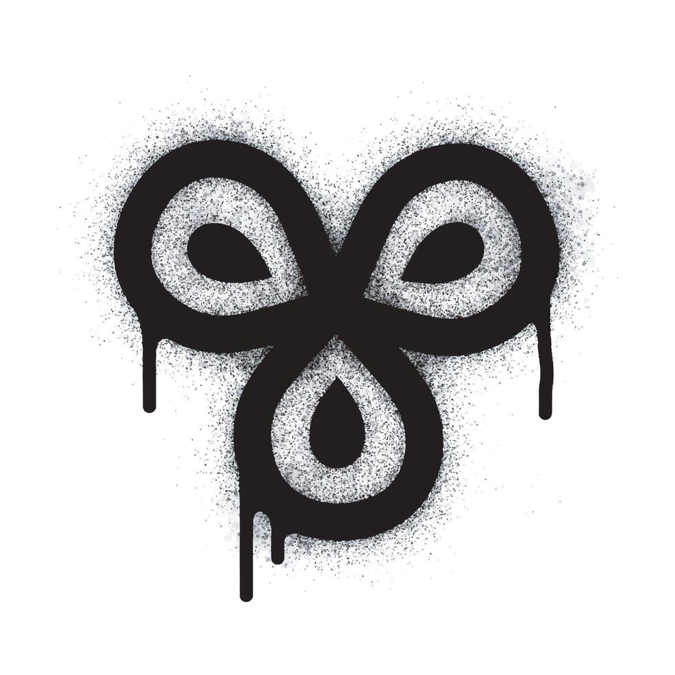 Spray Sprayed Graffiti flower icon isolated on white background. graffiti flower icon with spray on black vector