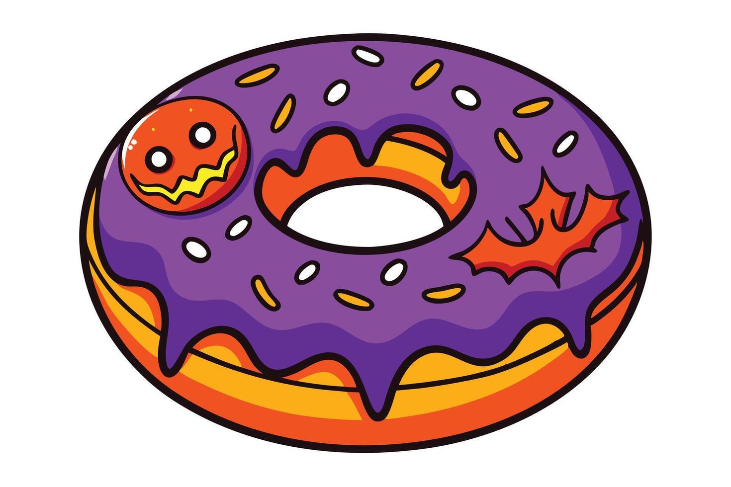 Halloween illustration of a donut vector