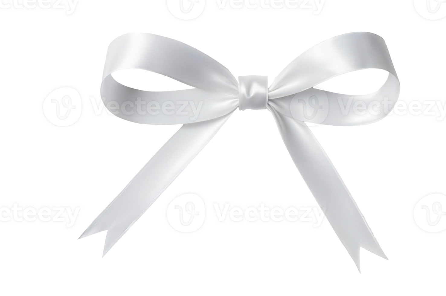 white glowing ribbon bows on a transparent background png