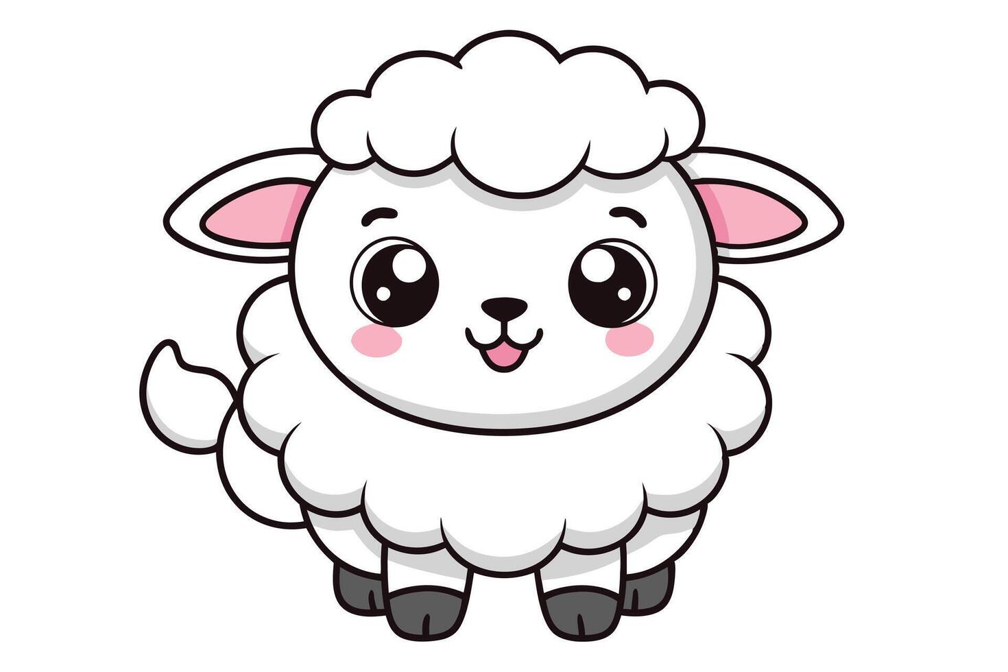 Cute sheep isolated on white background vector