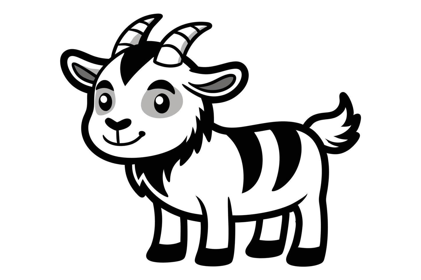 Cute wonderful goat cartoon illustration vector