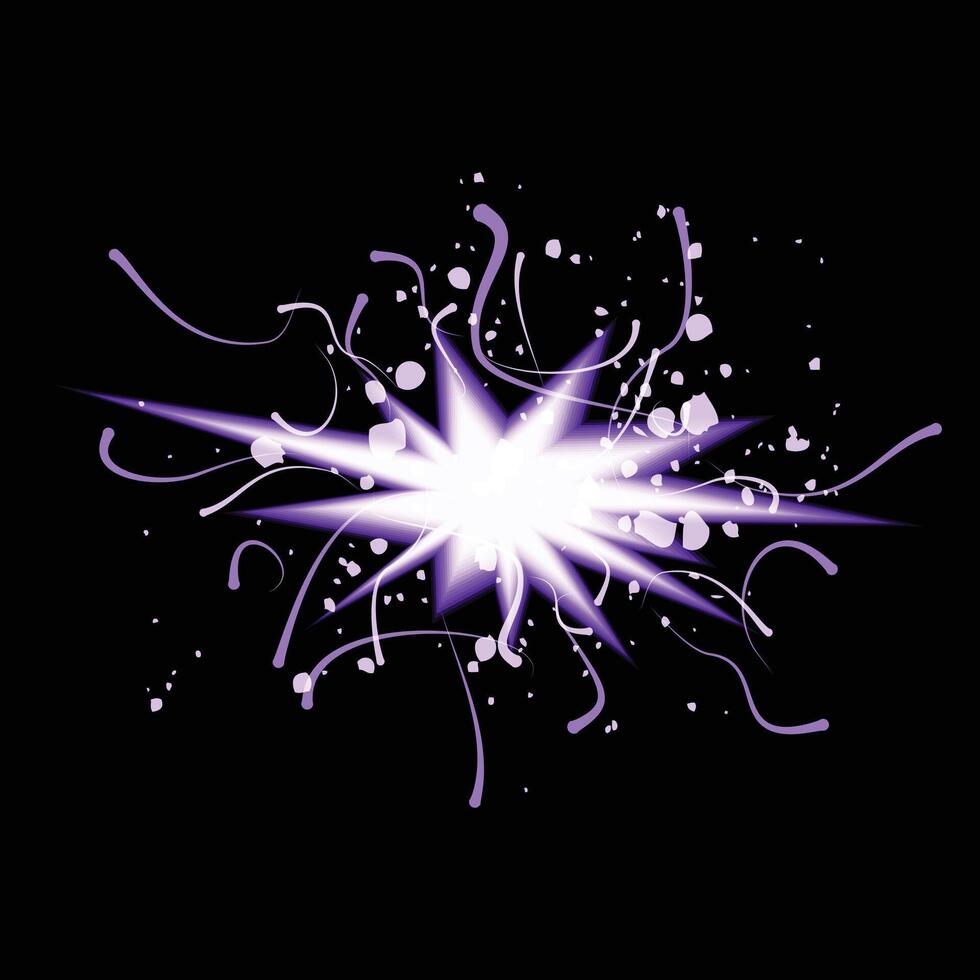 purple color star glowing light effects vector
