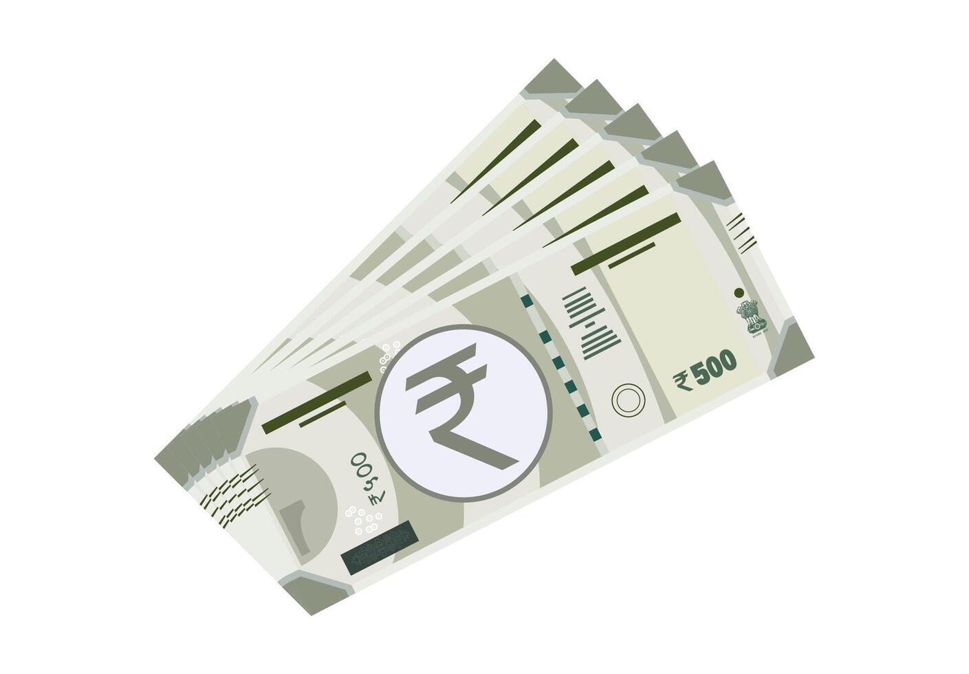 banknote five hundred 500 Indian rupee banknote illustration vector