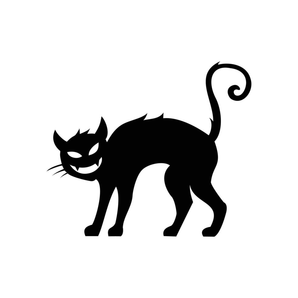 black cat silhouette for Halloween vector