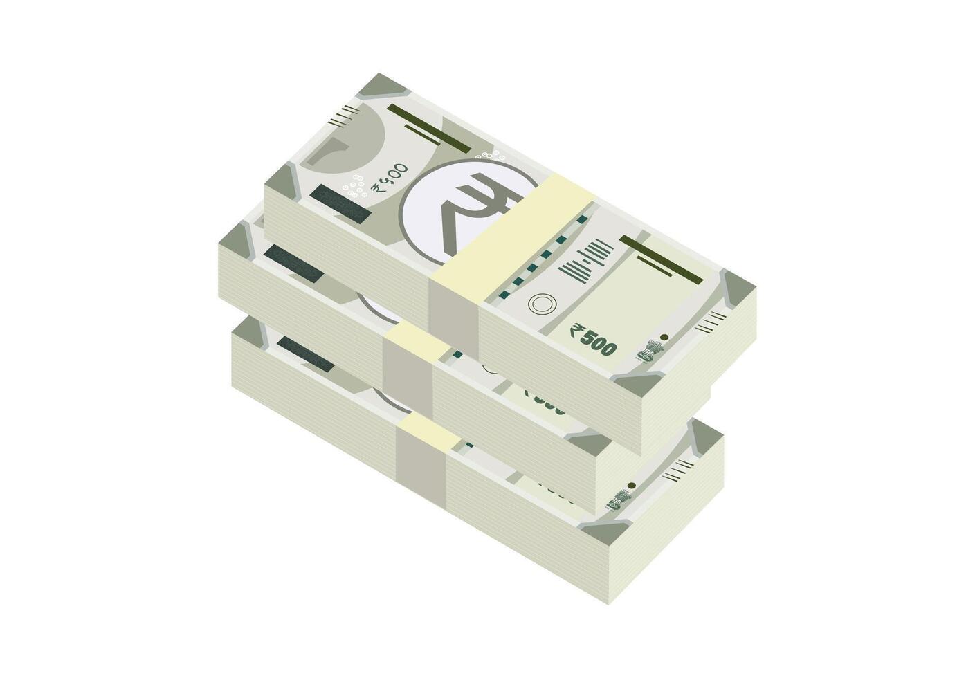 a stack of five hundred 500 rupee banknotes vector