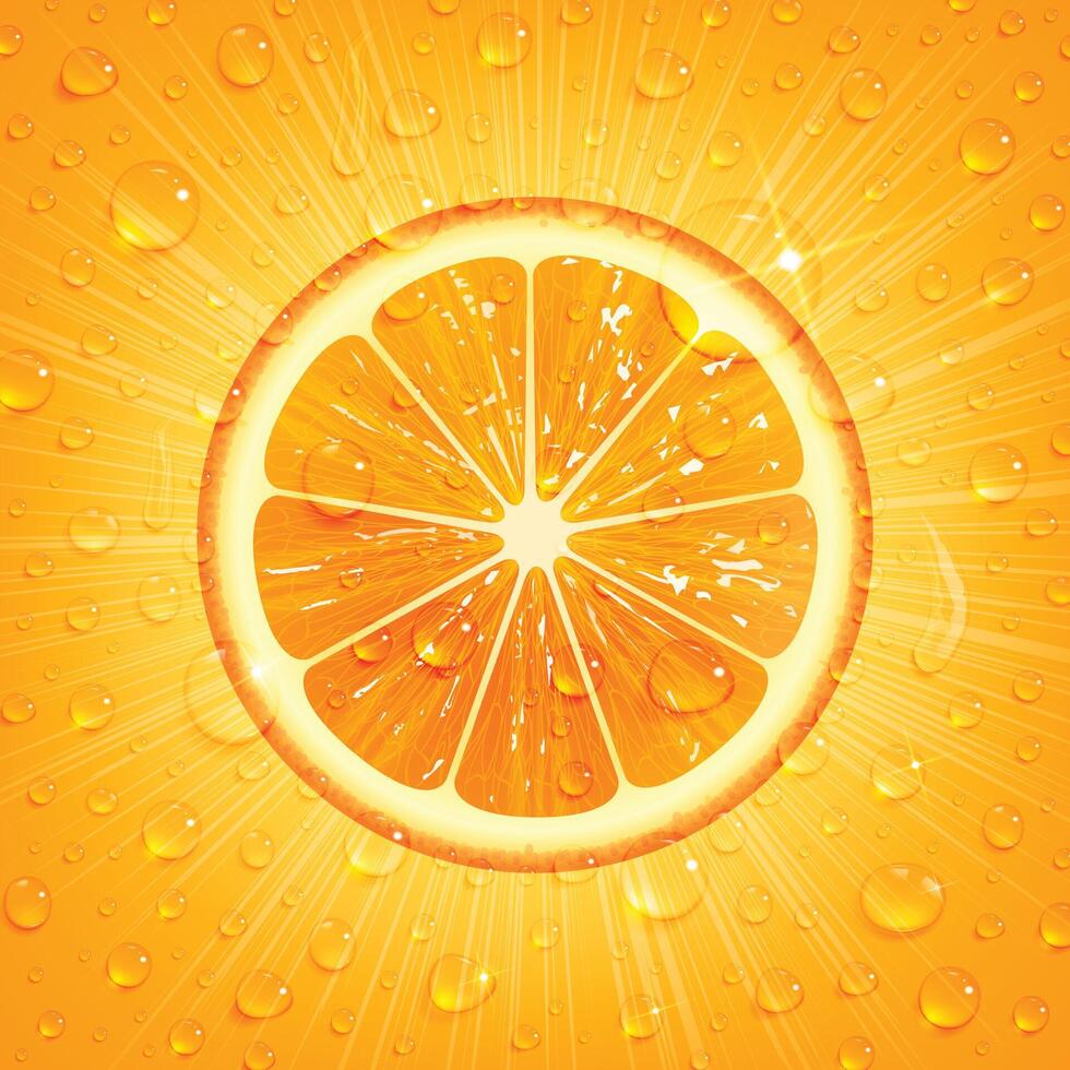 fresh orange and lemon juice splashes water drops on background vector