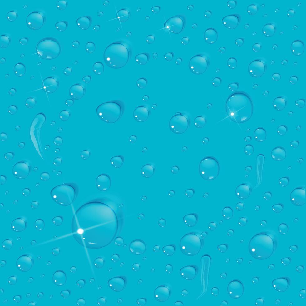 a blue background with water drops on it vector