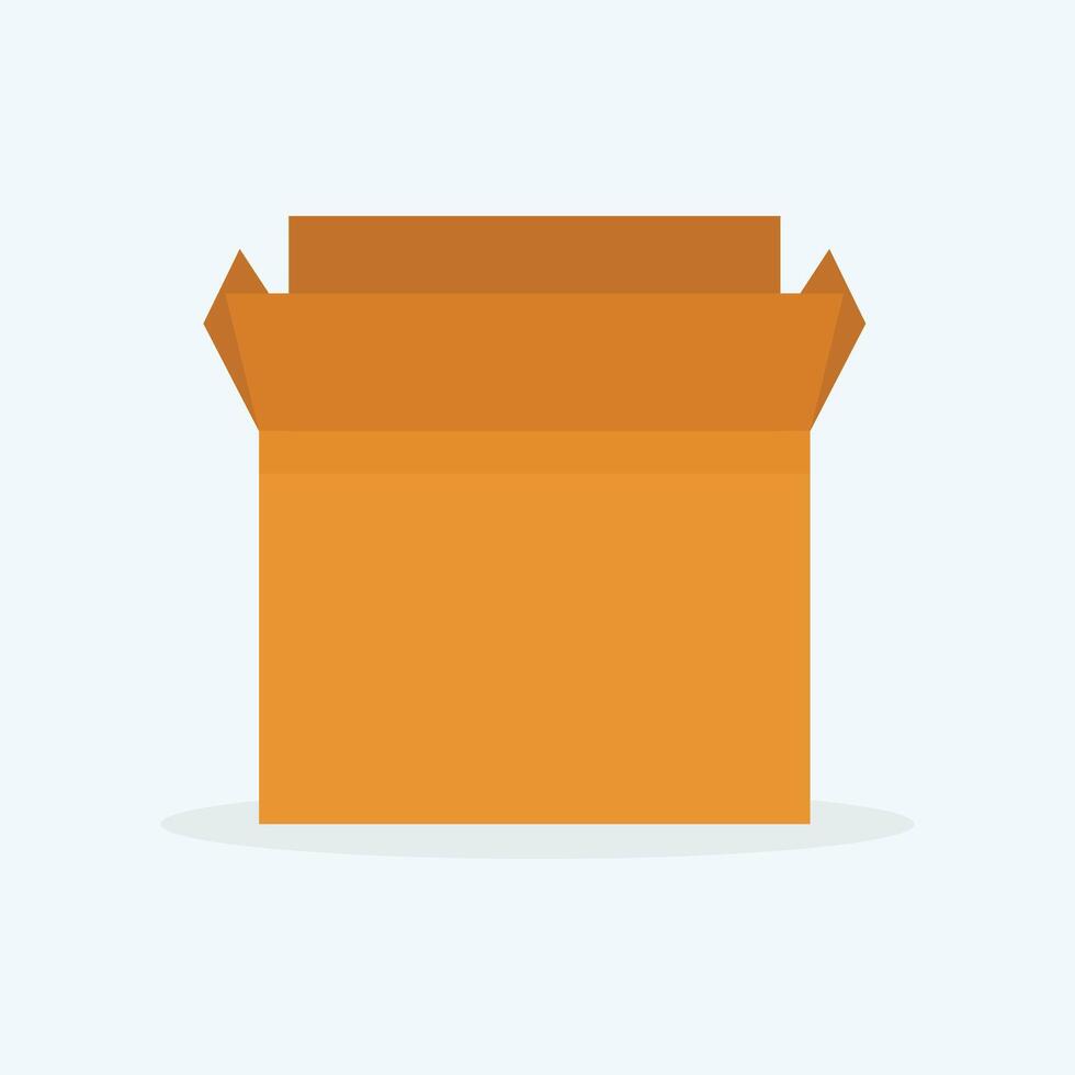 square cardboard box open from upper side. vector