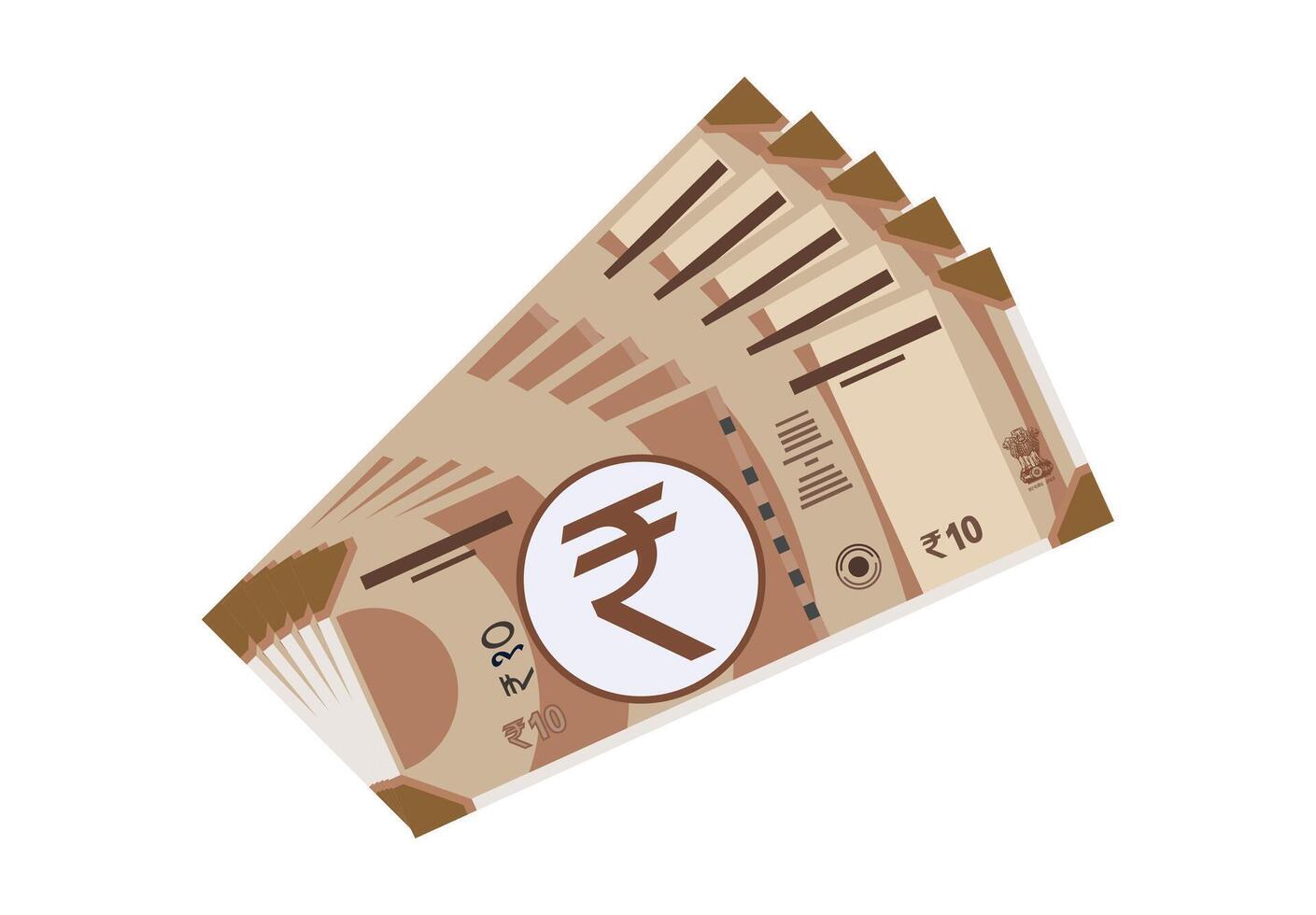 banknote ten 10 Indian rupee banknote illustration vector