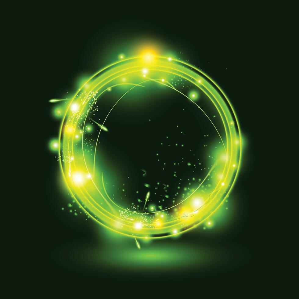 a circle with green lights effects. vector