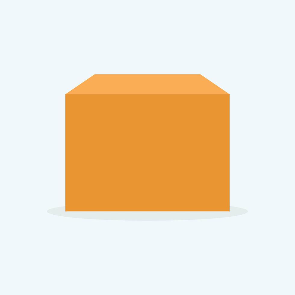 brown square cardboard close box from all side vector