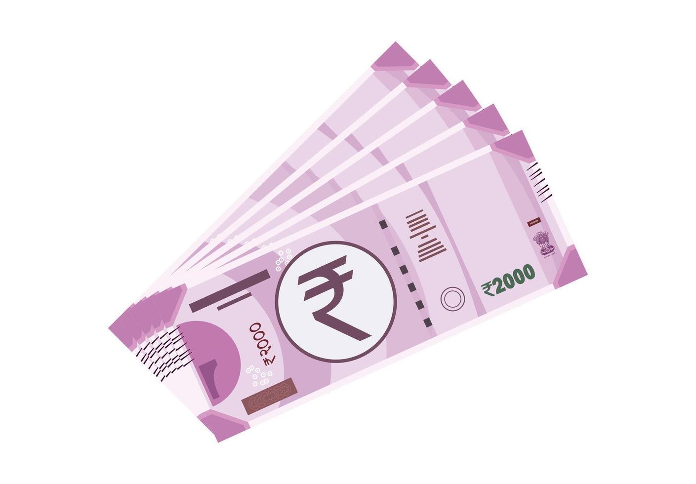 banknote two thousand 2000 Indian rupee banknote illustration vector