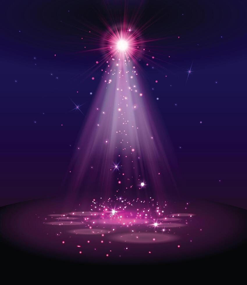 a star that is on a stage spotlight with a star on it vector