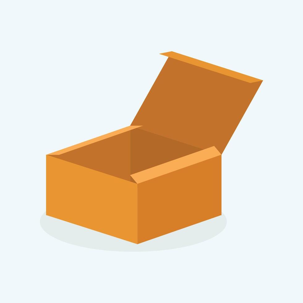 square cardboard open box for packaging. vector