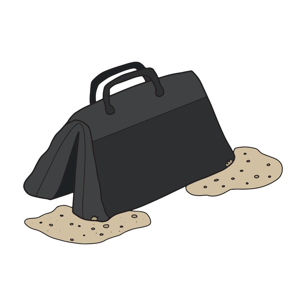 A filmmaking sandbag sinking into the sand, symbolizing work-life balance and career breaks. Ideal for lifestyle articles, film tips, and productivity blogs vector