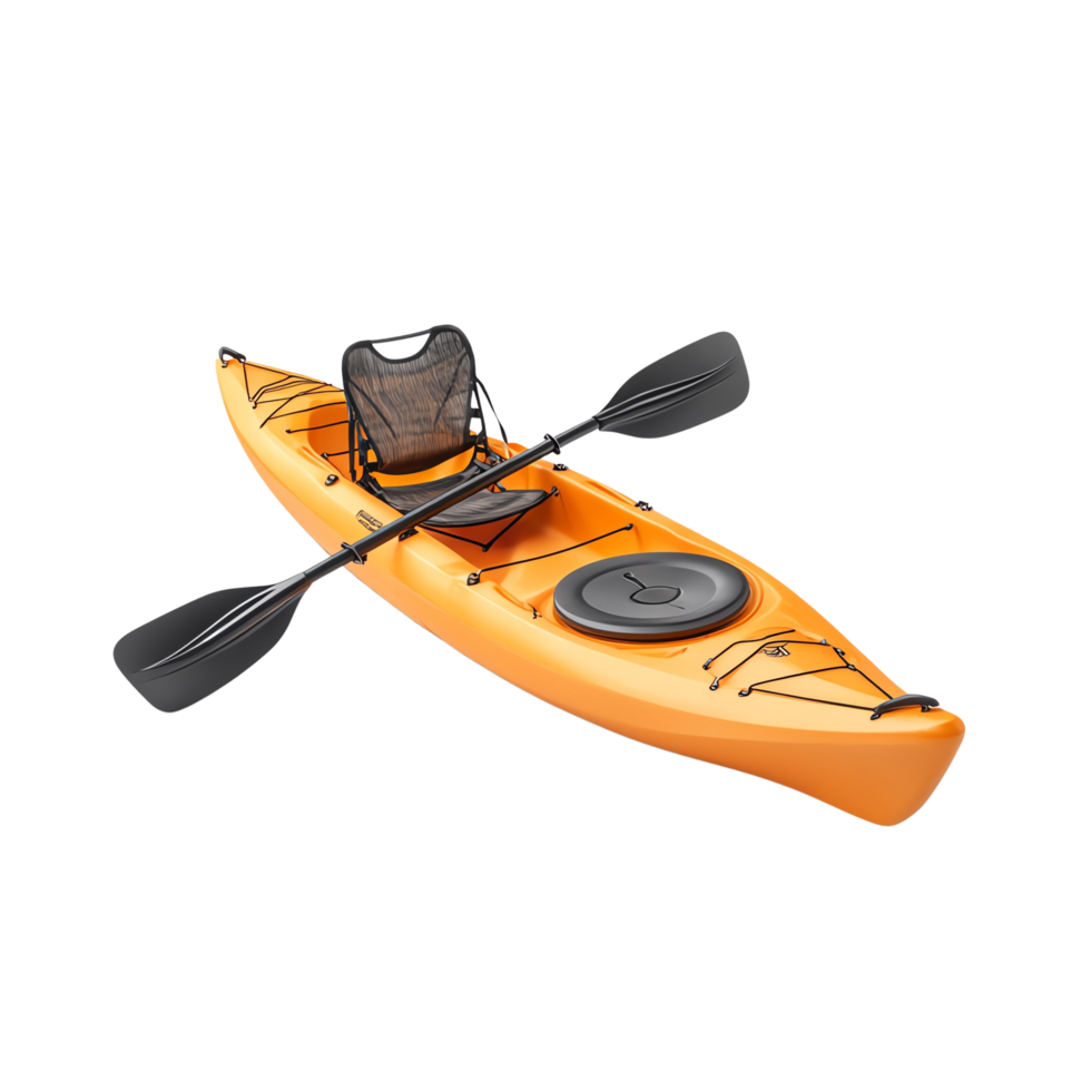 orenge color kayaks with paddles ready for an adventure on the water. Perfect for outdoor and water sports enthusiasts. png